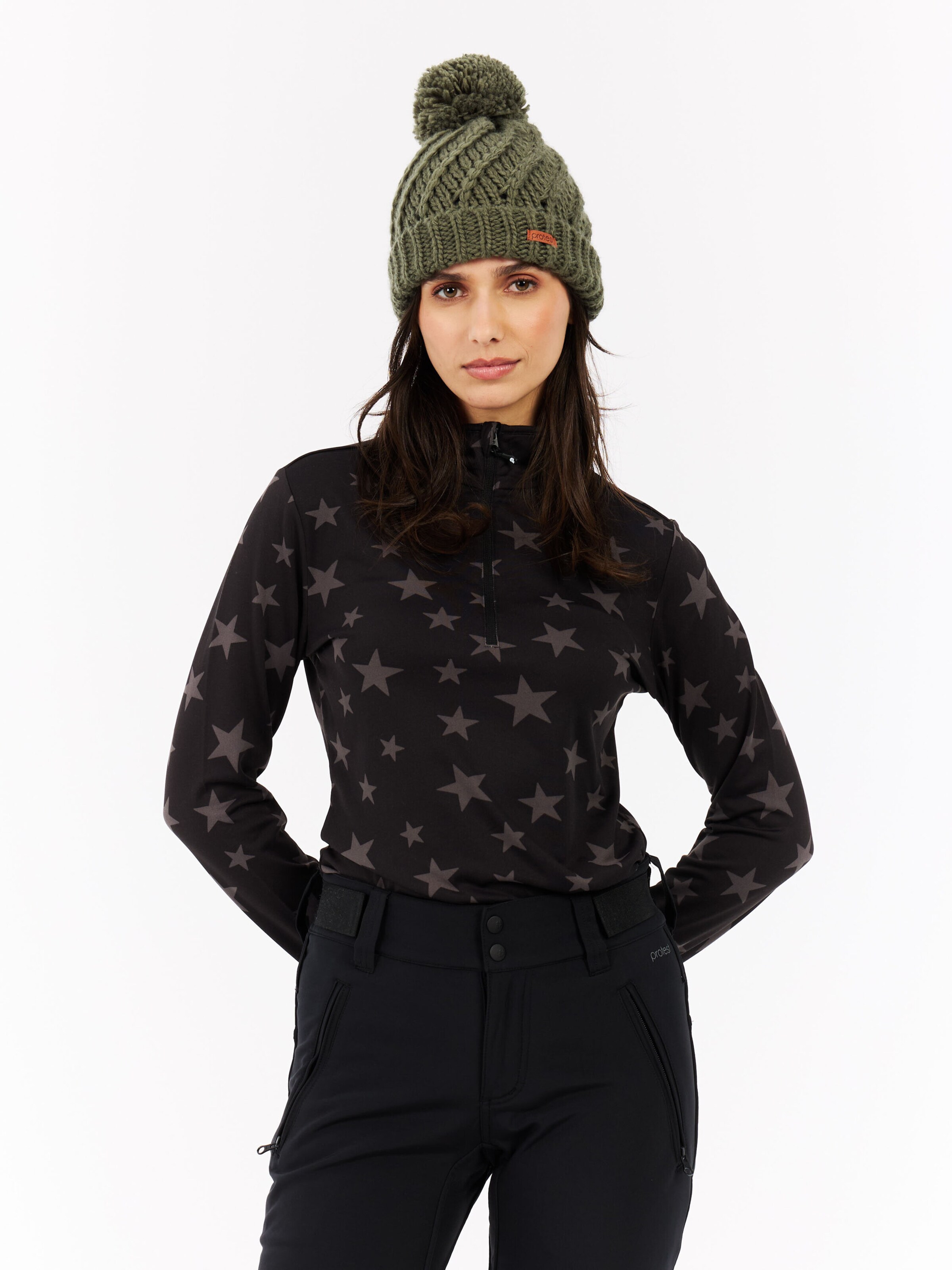 PROTEST Athletic Sweatshirt 'PRTVessy' in Black: front