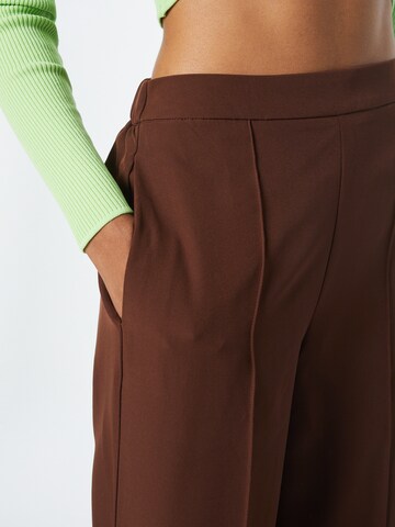 PIECES Wide leg Pants 'PCBOZZY' in Brown