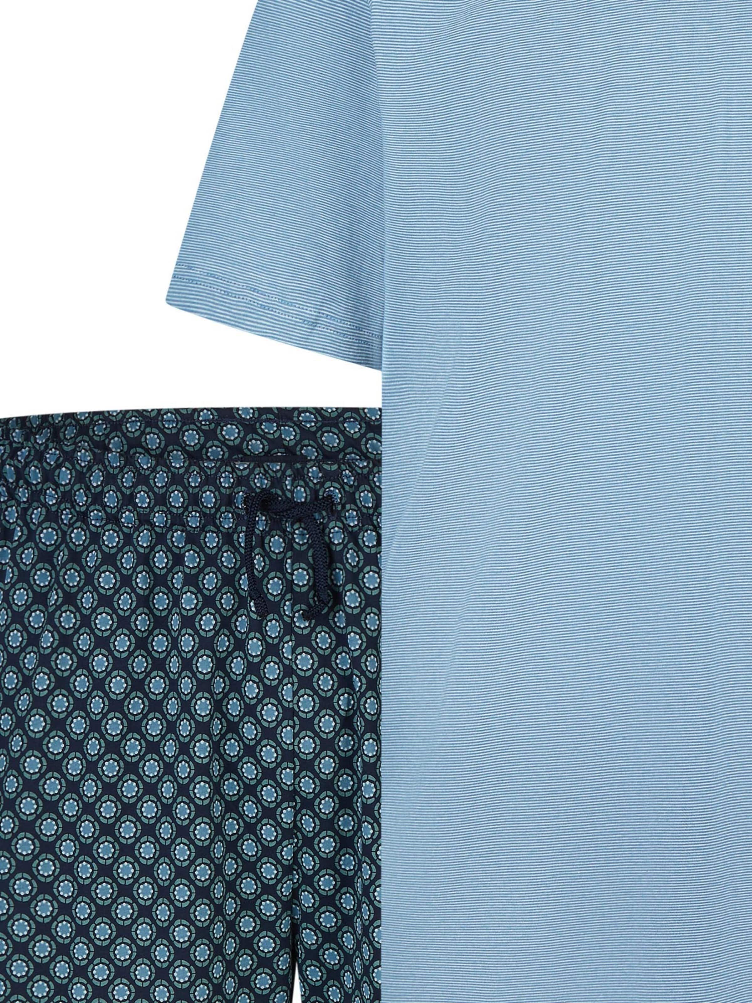 Ammann Pyjama kort 'Mix & Match' in Blauw
