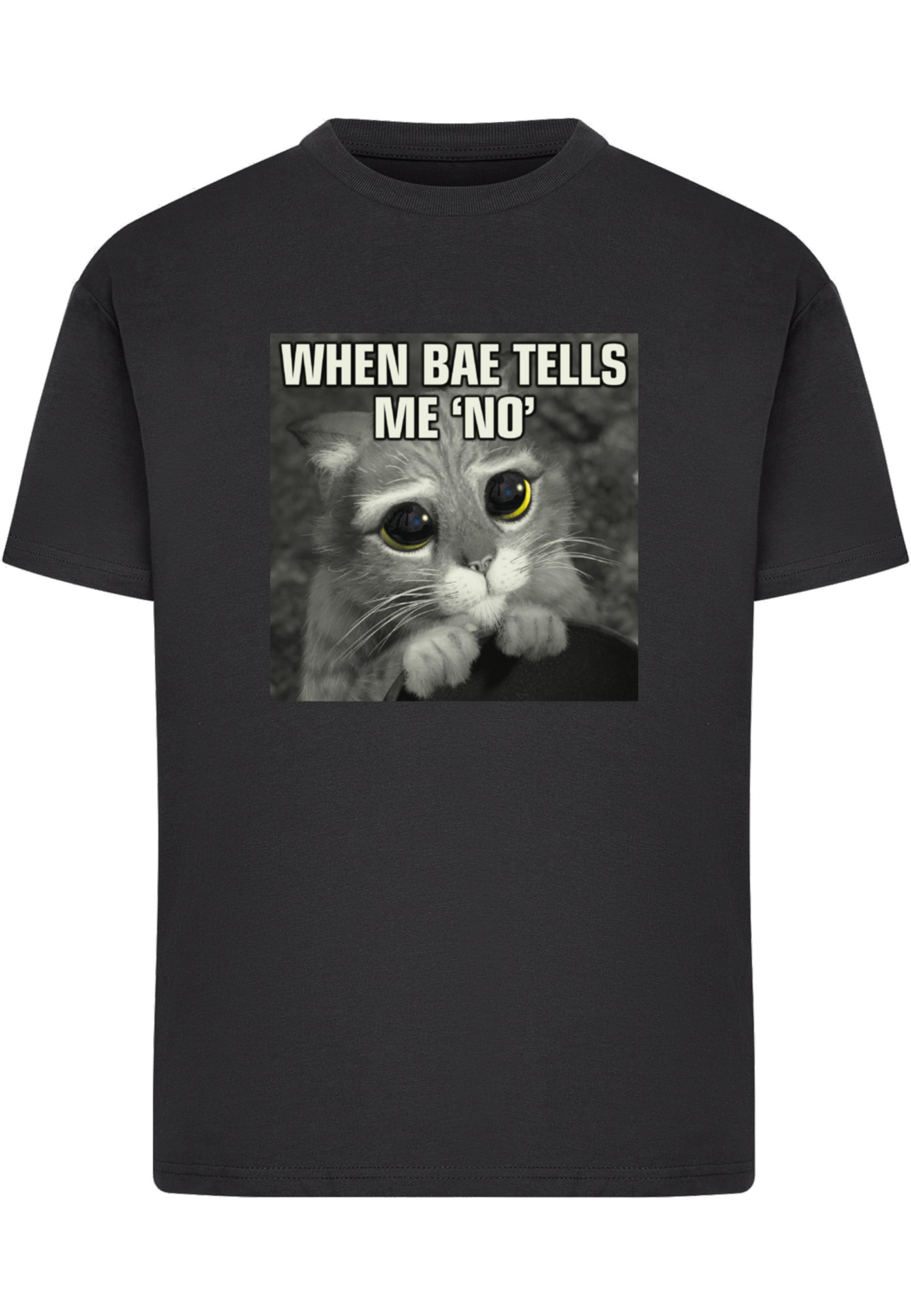 Maglietta 'Shrek When Bae tells me no' di Merchcode in nero: frontale