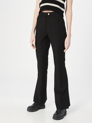 TOMMY HILFIGER Flared Trousers with creases in Black: front