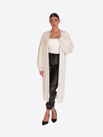 Elara Lang cardigan i beige: forside