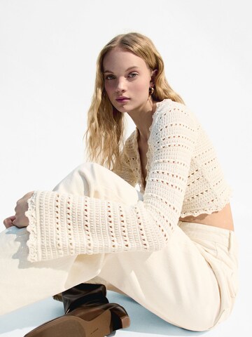 Bershka Knit cardigan in Beige