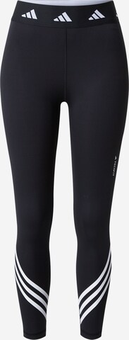 Skinny Pantalon de sport 'Techfit 3-Stripes' ADIDAS PERFORMANCE en noir : devant