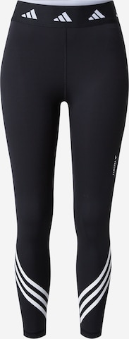 Skinny Pantaloni sportivi 'Techfit 3-Stripes' di ADIDAS PERFORMANCE in nero: frontale