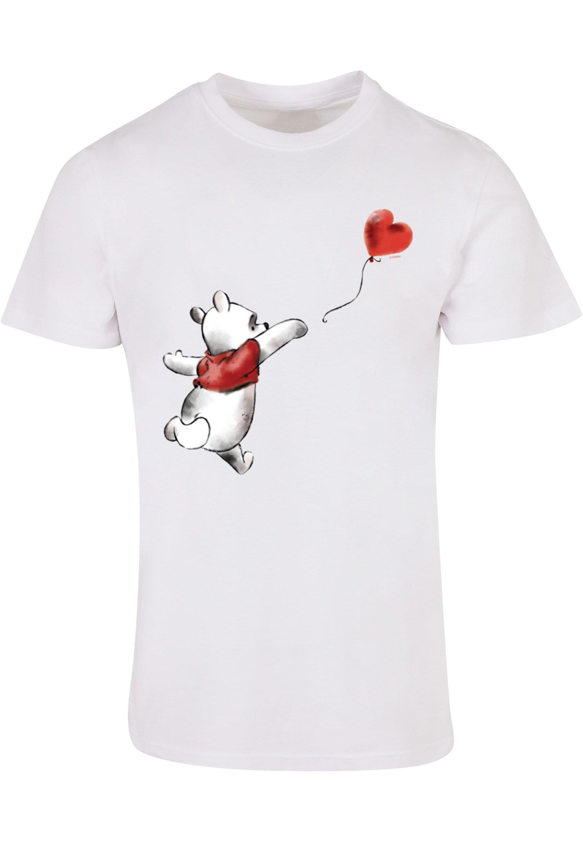 ABSOLUTE CULT Shirt 'Winnie The Pooh - Balloon' in Wit: voorkant