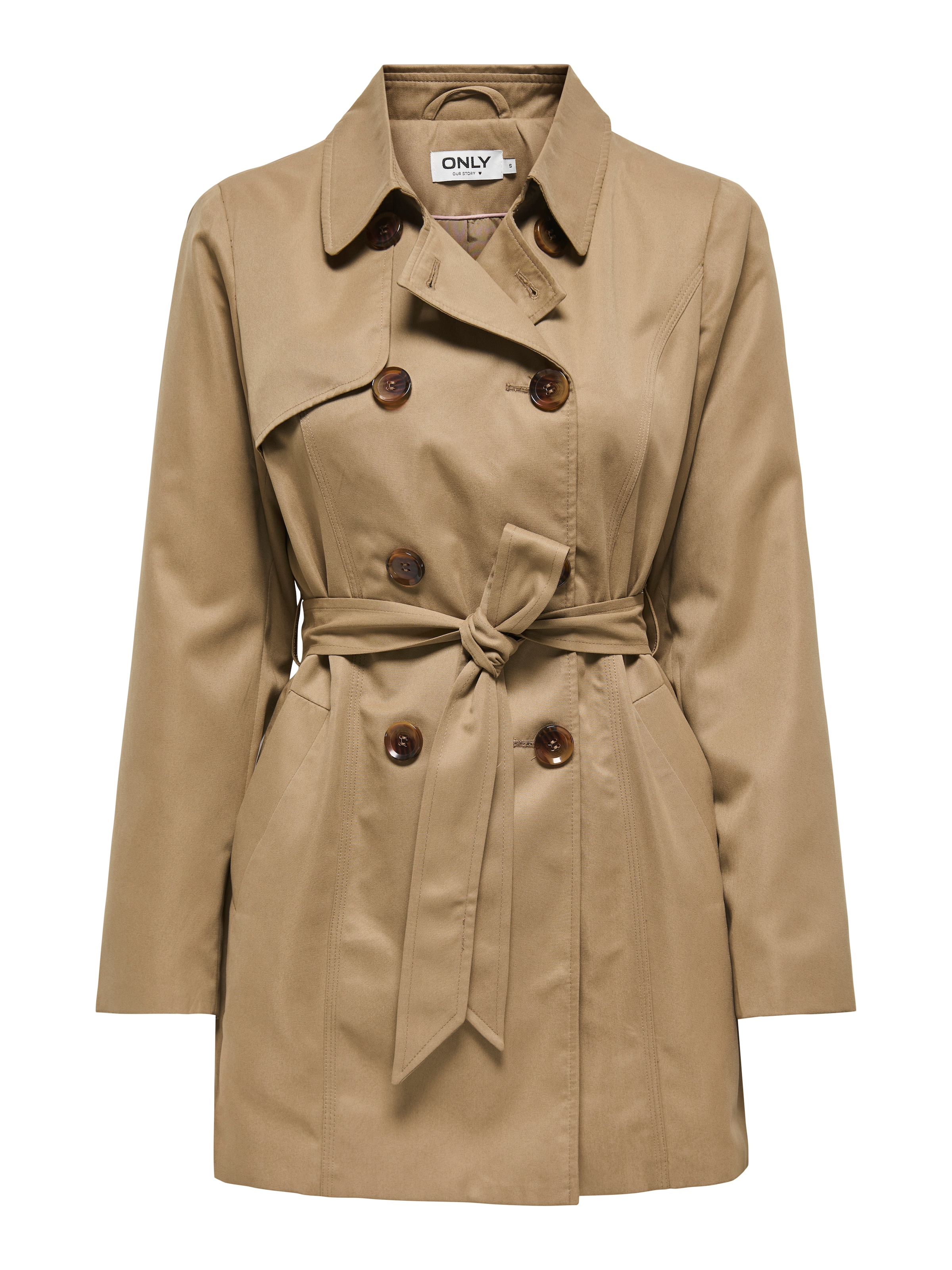ONLY Between-Seasons Coat 'ONLValerie' in Brown: front