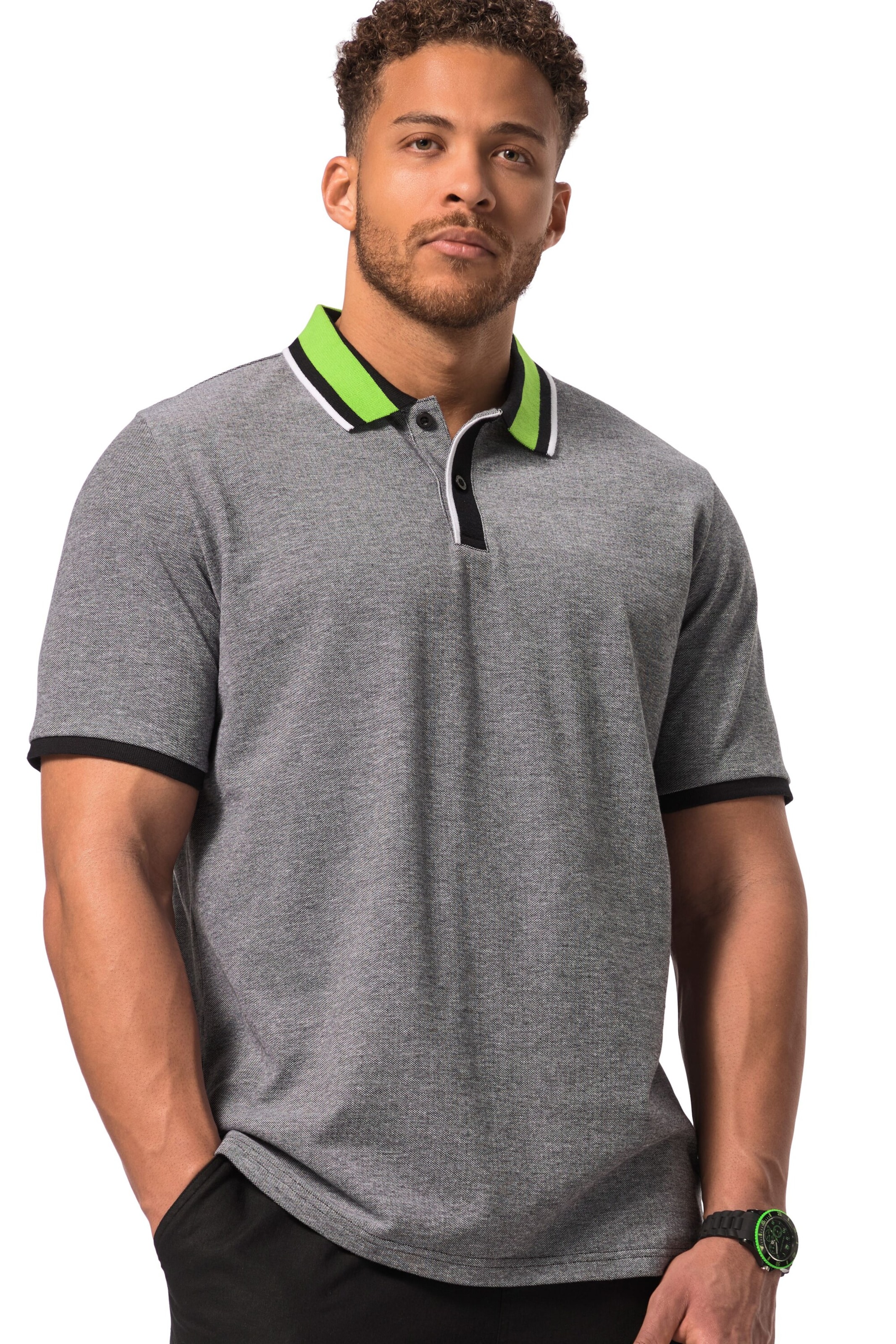STHUGE Poloshirt in Grau: Vorderseite