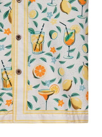 King Kerosin Regular Fit Hemd 'Citrus Cocktail'‌‌‌‌‌‌ in Weiß