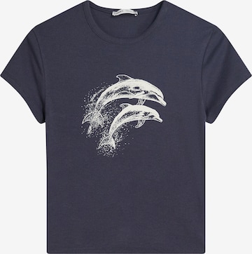 T-shirt Bershka en bleu : devant