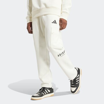 ADIDAS SPORTSWEAR Свободный крой Спортивные штаны в Белый: спереди
