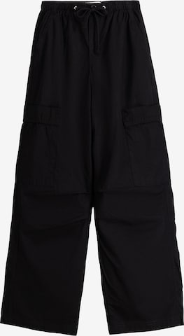 Bershka Wide Leg Hose in Schwarz: predná strana