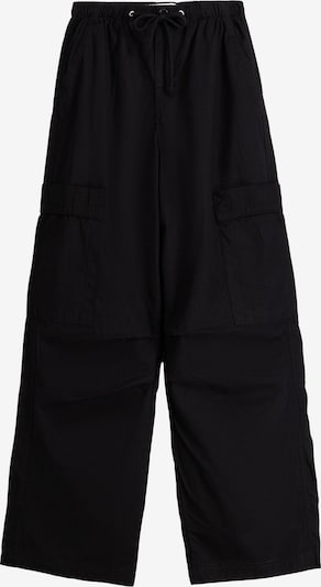 Bershka Pantalon cargo en noir, Vue avec produit