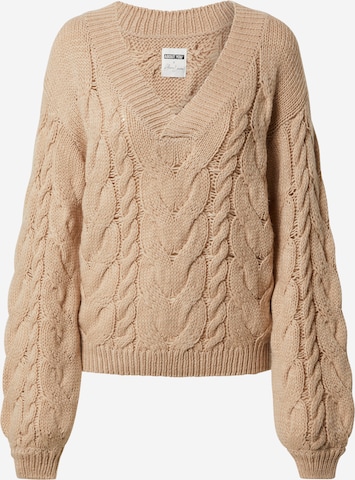 Pull-over 'Fenja' ABOUT YOU x Alina Eremia en beige : devant