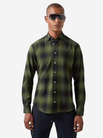 BOGNER Regular fit Button Up Shirt 'Timi' in Green: front