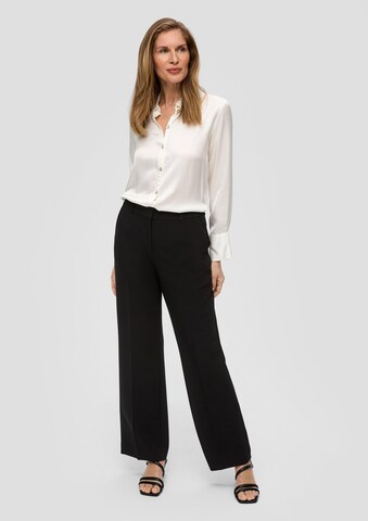 s.Oliver BLACK LABEL Wide leg Trousers with creases in Black