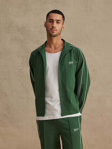 DAN FOX APPAREL Sweat jacket 'Melvin' in Green: front