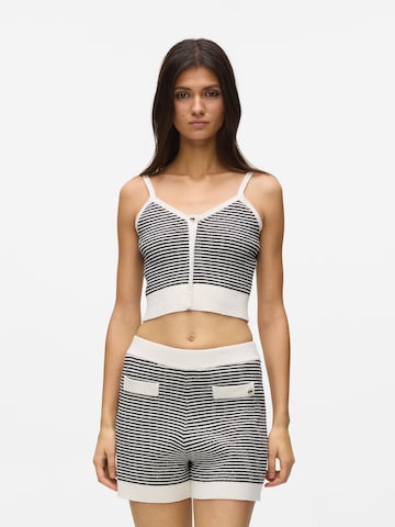 Karl Lagerfeld - Top de punto en negro: frente