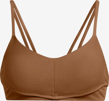 UNDER ARMOUR Bralette Sports Bra 'Meridian Rib' in Brown: front