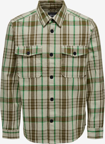 Regular fit Camicia di Only & Sons in beige: frontale