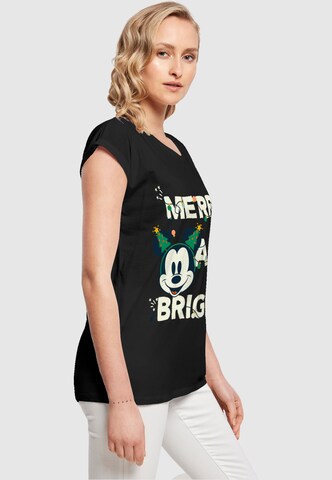 ABSOLUTE CULT Shirt 'Mickey Mouse - Merry And Bright' in Black