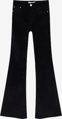 évasé Pantalon Pull&Bear en noir : devant