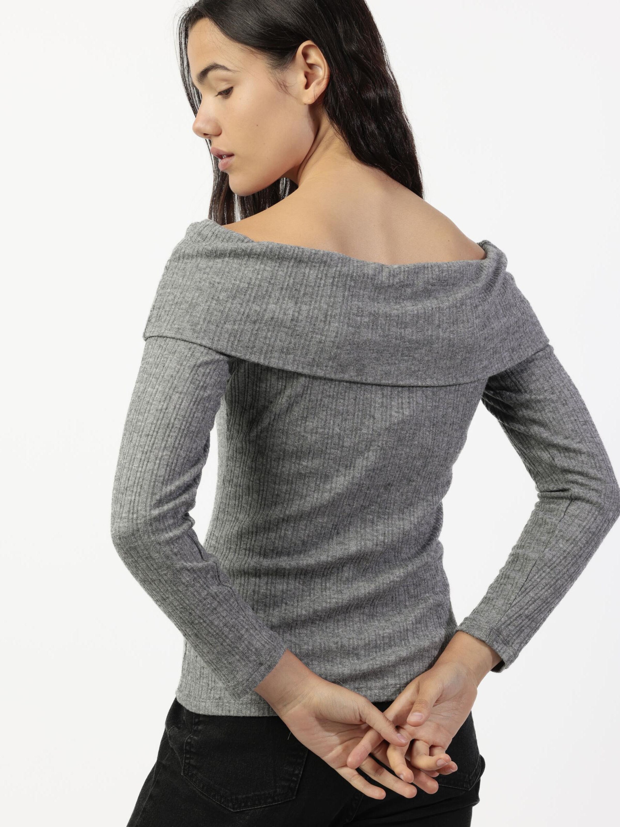 admas - Top 'ADMAS Camiseta Manga Larga Bandeau Melange para Mujer' en gris