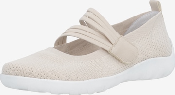 REMONTE Ballet Flats with Strap in Beige: front