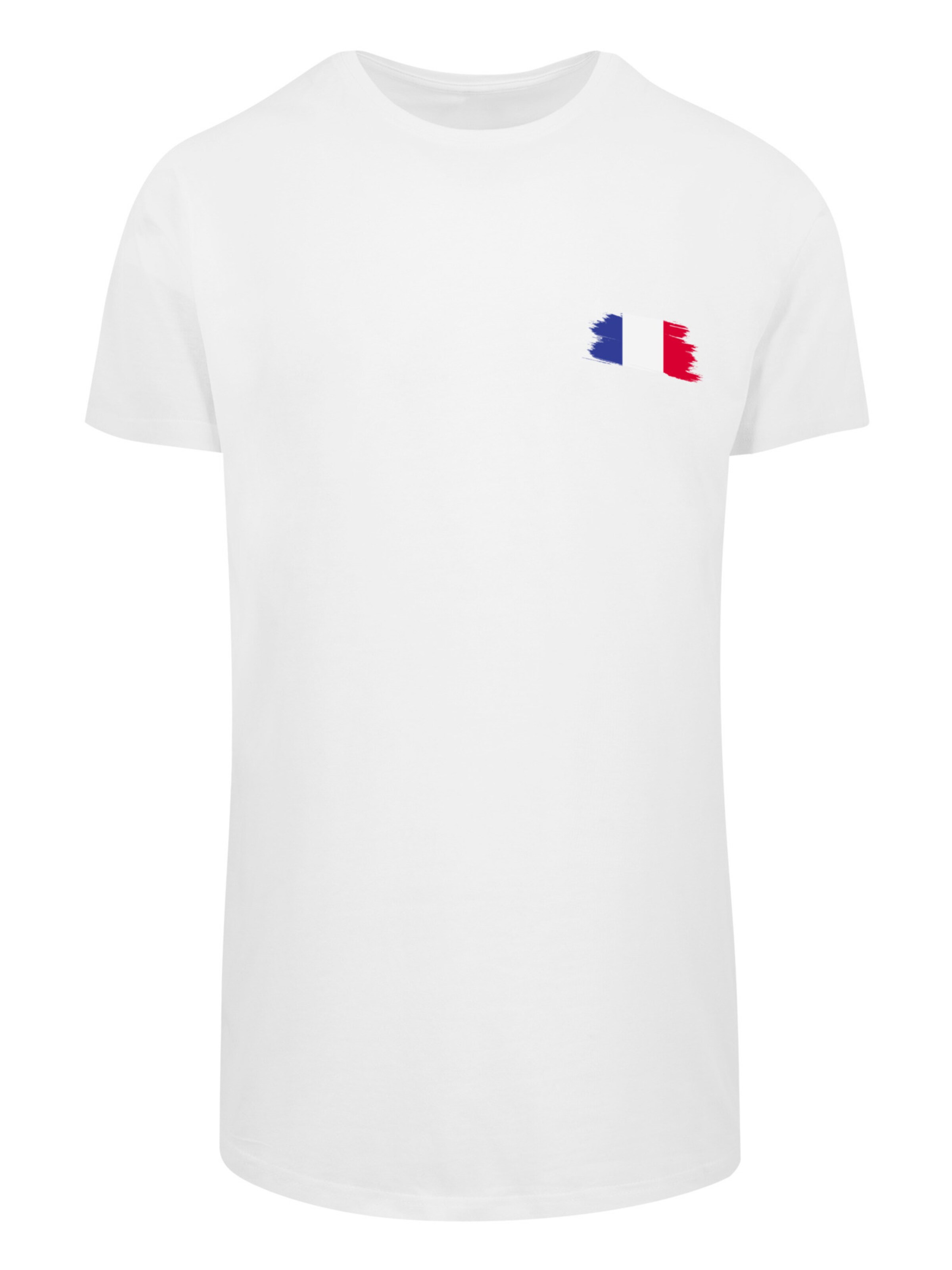 F4NT4STIC Shirt 'France Frankreich Flagge Fahne' in White: front