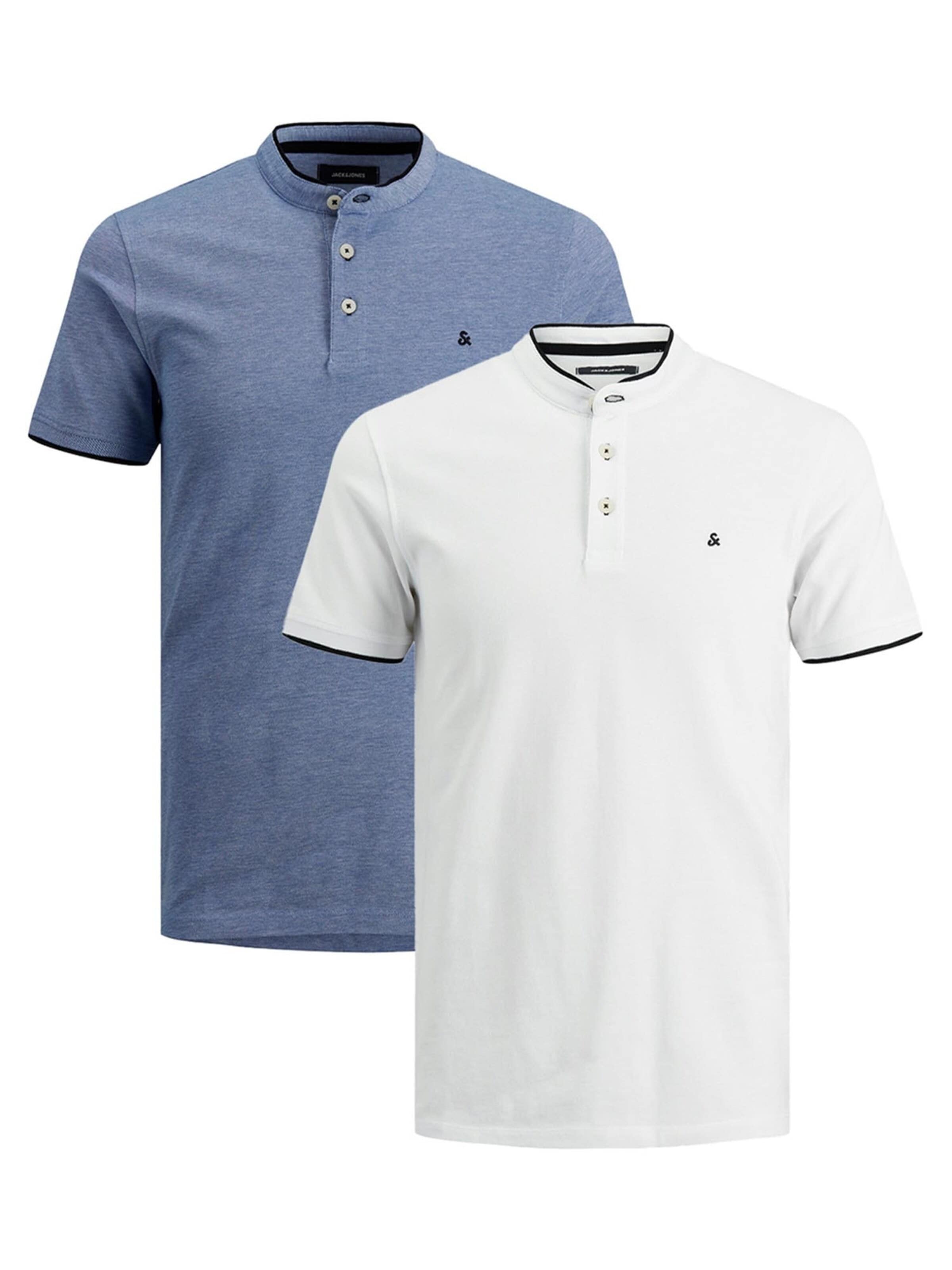 JACK & JONES Shirt 'Paulos Mao' in Blauw: voorkant