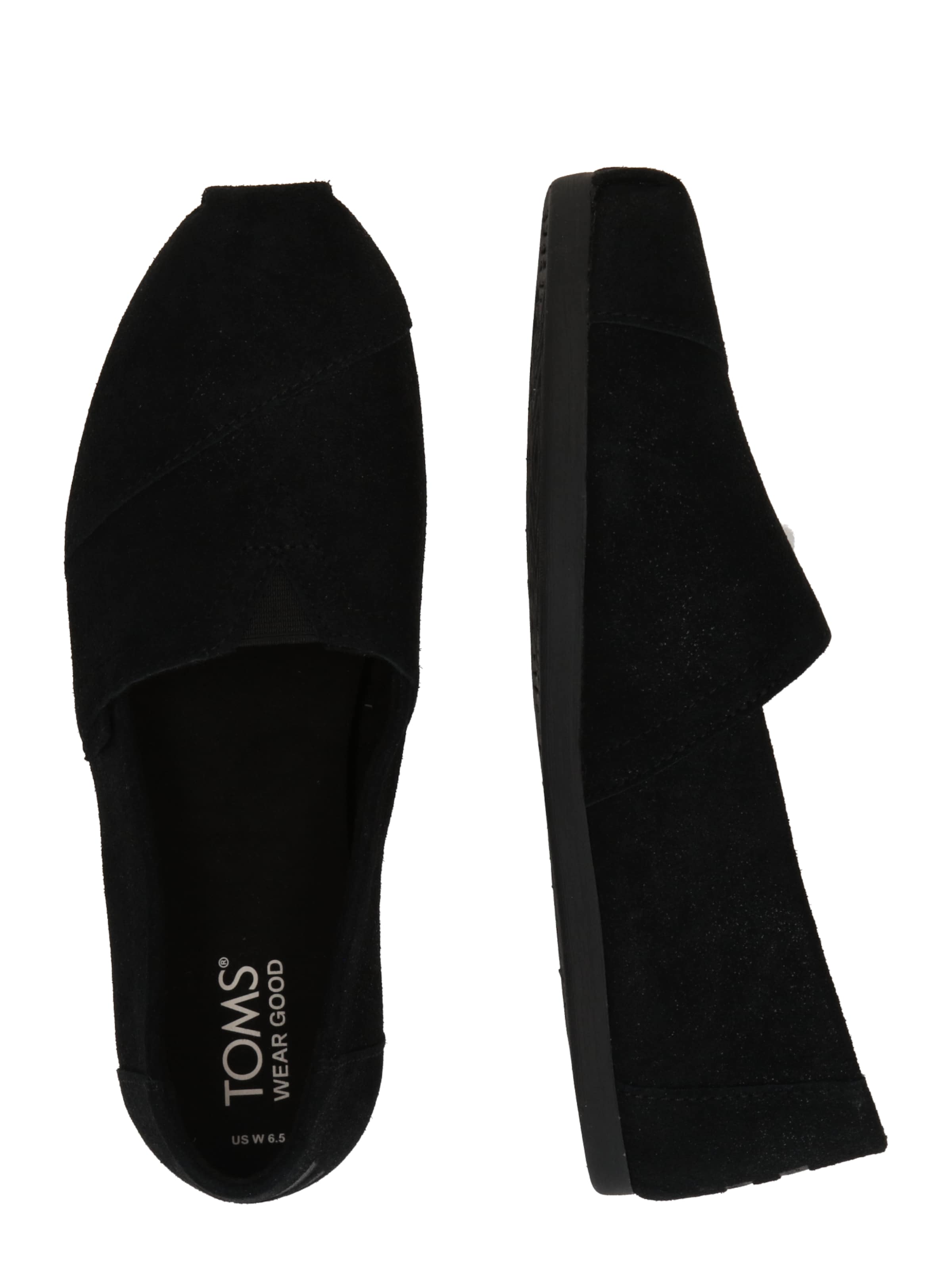 TOMS Instappers 'ALPARGATA' in Zwart: zijkant