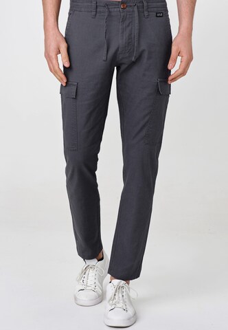 INDICODE JEANS Regular Cargo Pants ' Cagle ' in Grey: front