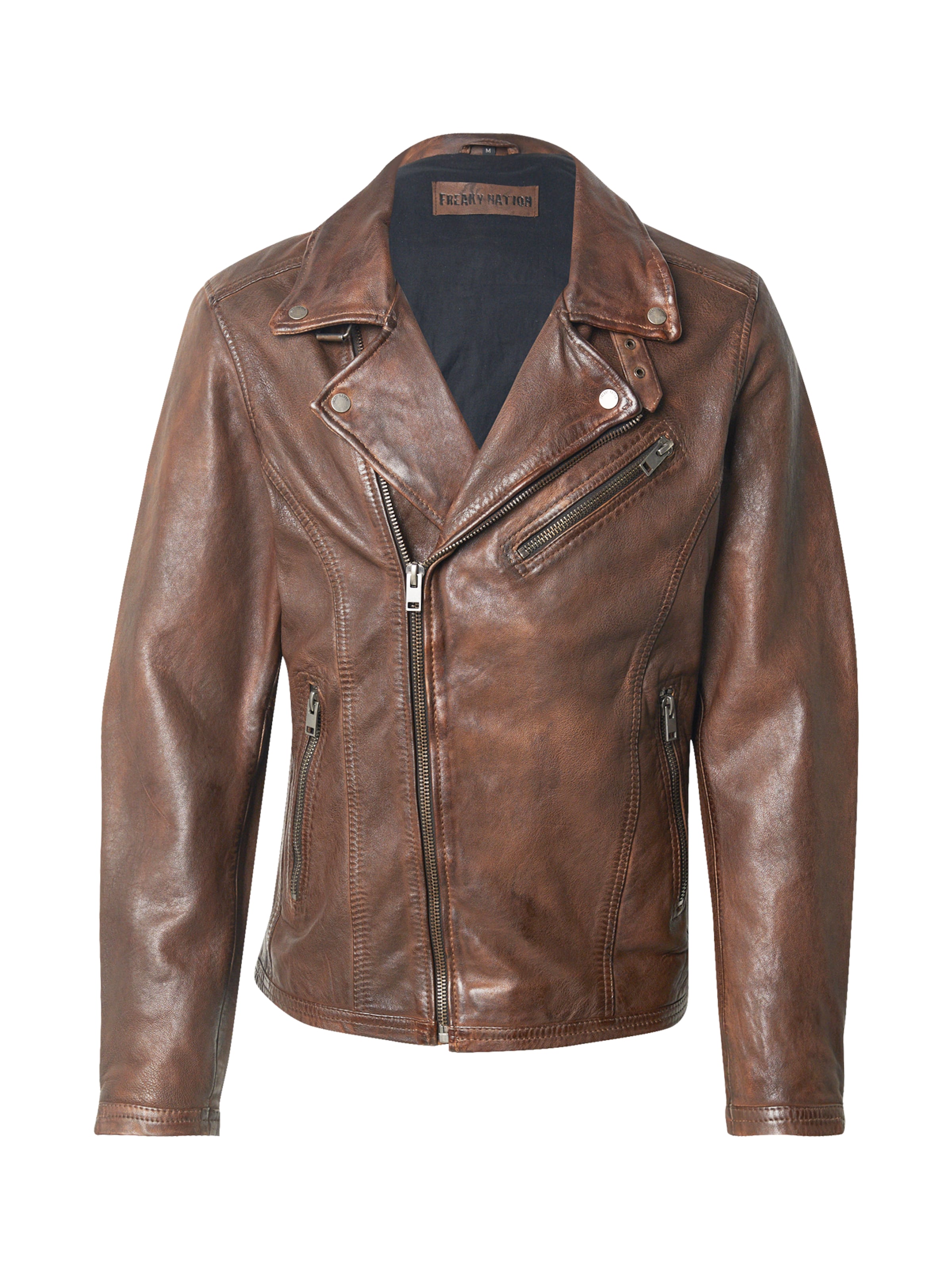 brūns FREAKY NATION Starpsezonu jaka 'Lean-FN': no priekšpuses