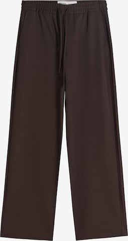BershkaLoosefit Hlače - smeđa boja: prednji dio