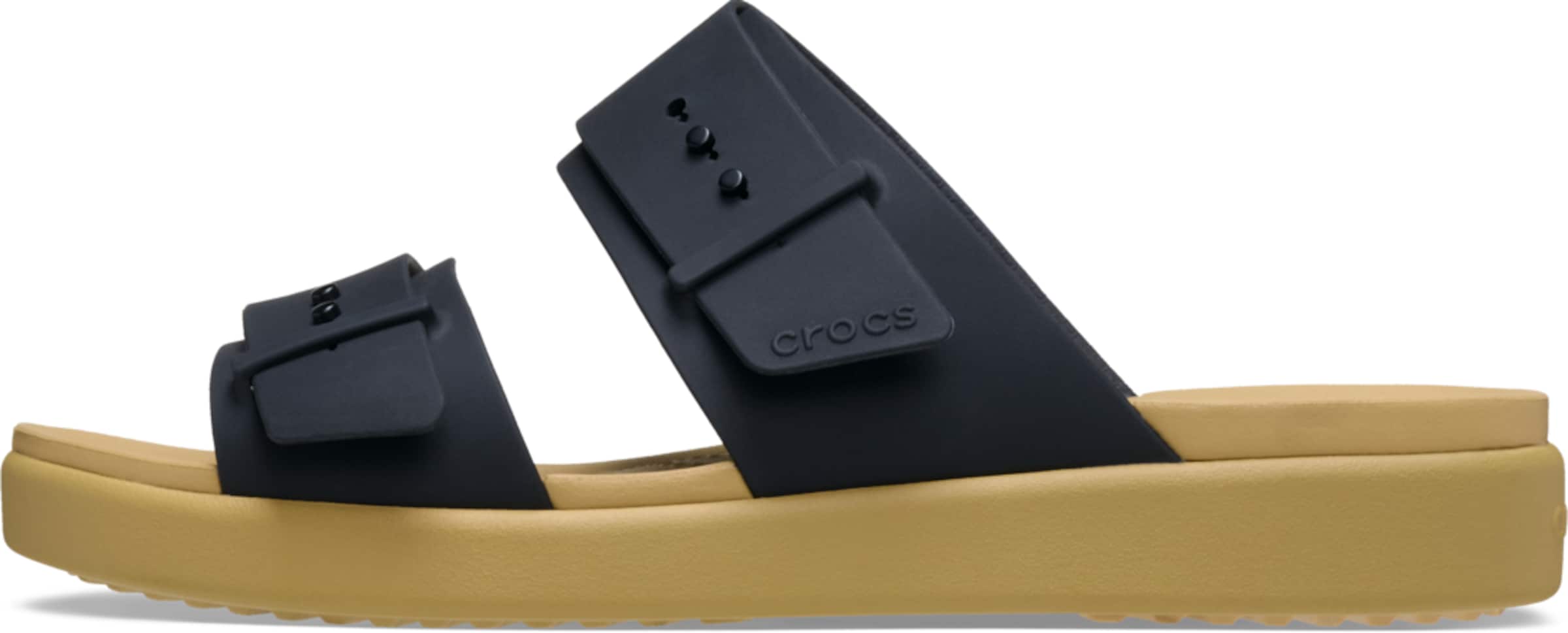 Crocs Пантолеты 'Brooklyn Buckle' в Черный: спереди