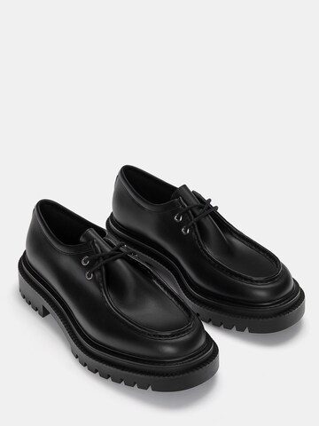 Pull&Bear Buty sznurowane w kolorze czarny