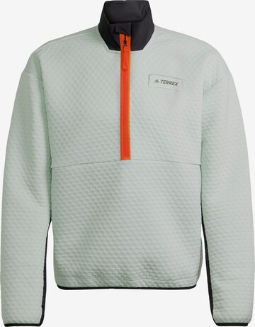 ADIDAS TERREX Athletic Fleece Jacket in Green: front