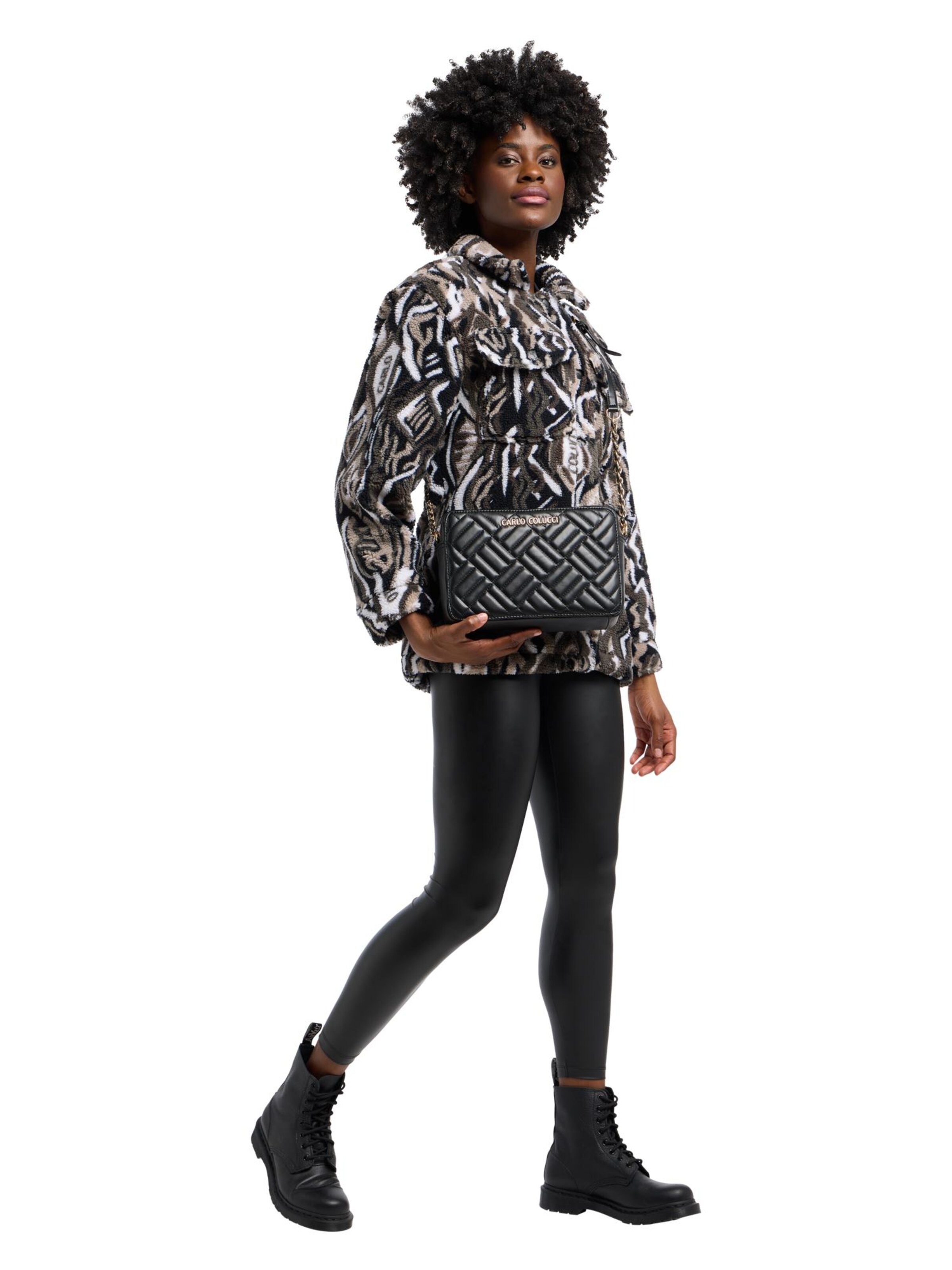 Sac à bandoulière 'Dolzan' Carlo Colucci en noir : devant