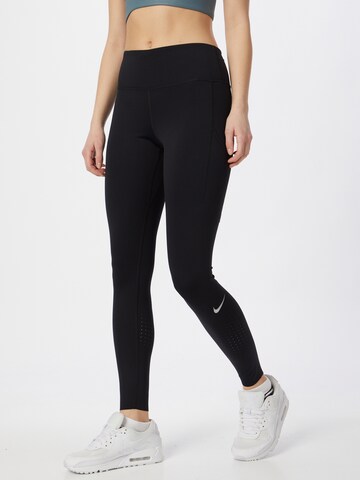 NIKE Skinny Spodnie sportowe 'Epic Luxe' w kolorze czarny: przód