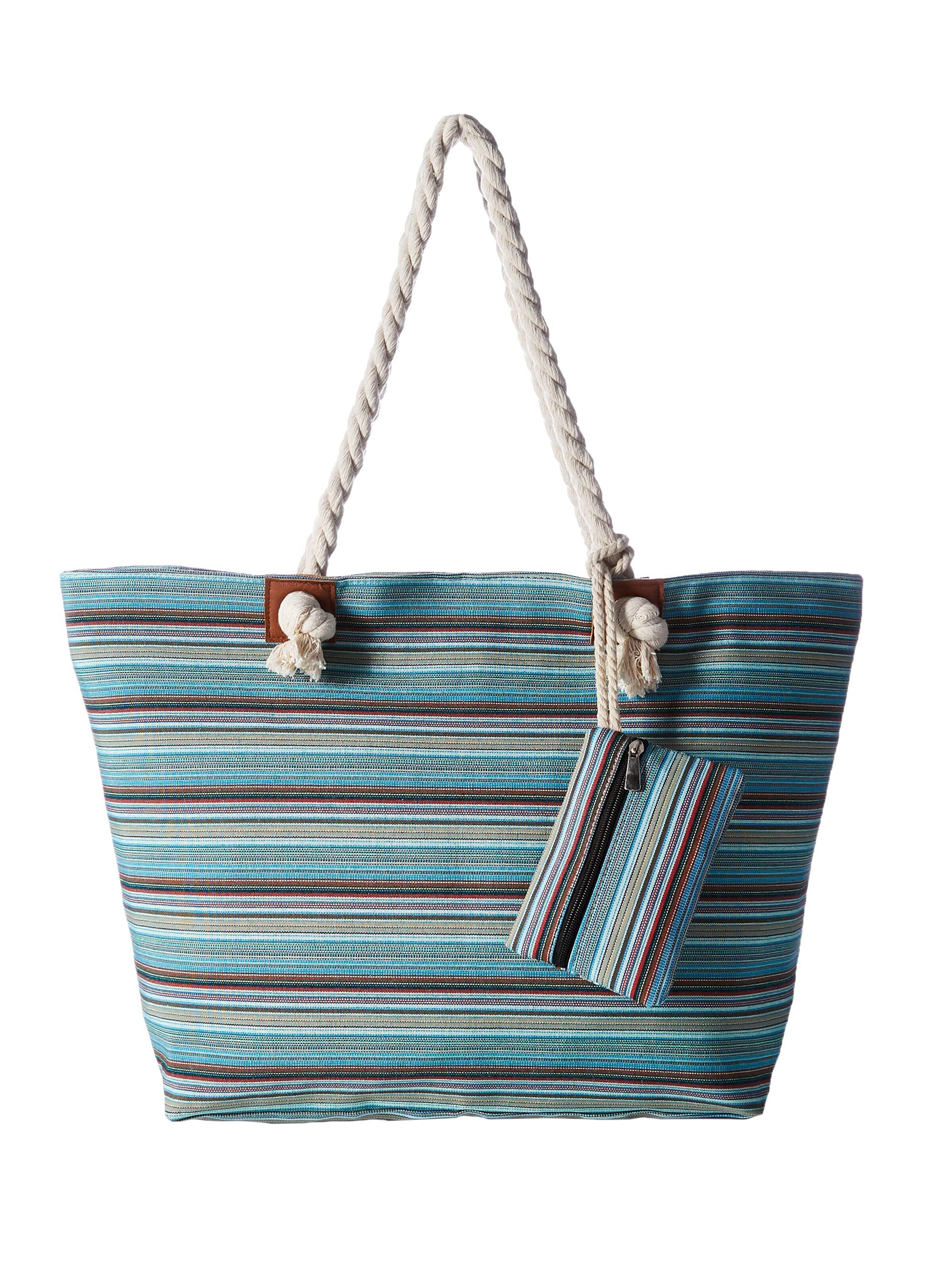 DonDon Beach Bag 'DonDon Strandtasche mit Reißverschluss Shopper Beach bag Badetasche - Paisley' in Blue: front