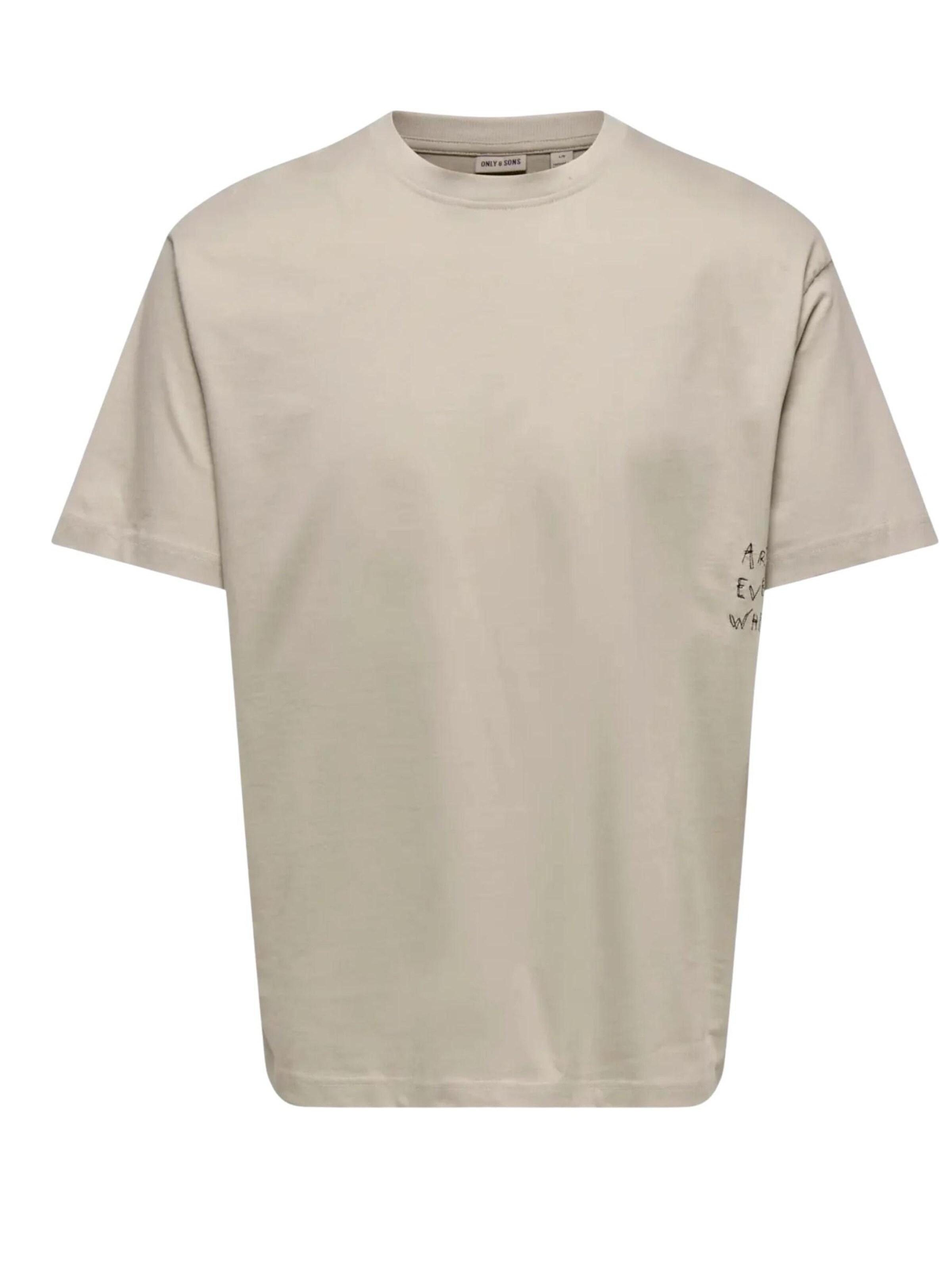 T-Shirt Only & Sons en beige : devant