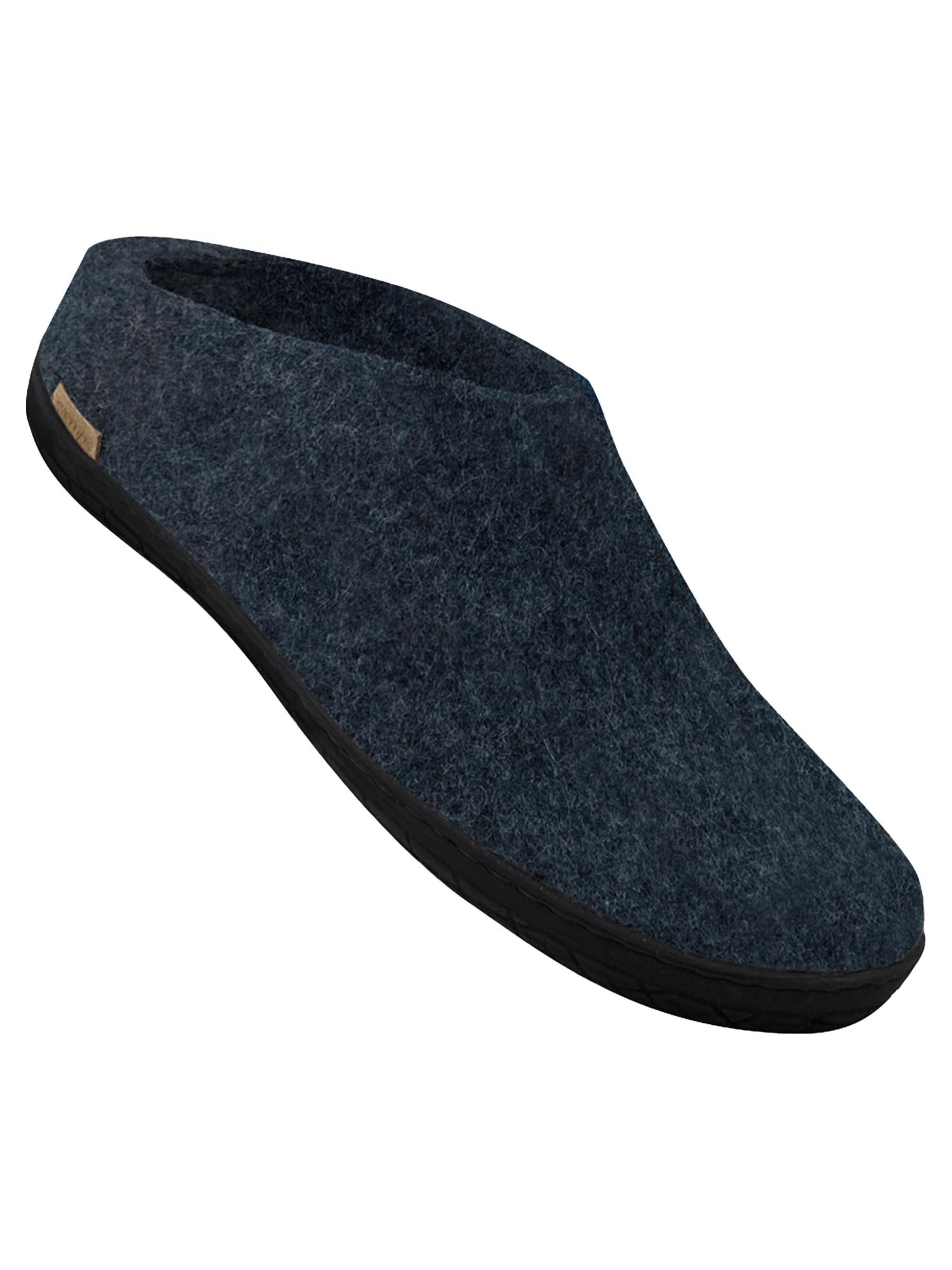 Glerups Slippers 'Black Rubber' in Blue