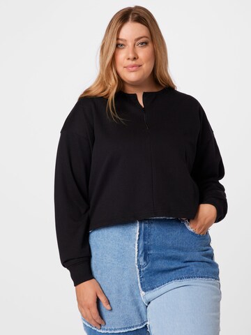 Sweat-shirt Missguided Plus en noir : devant