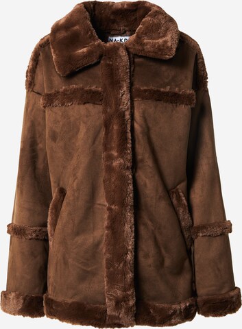 NA-KD Between-Season Jacket in Brown: front