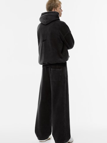 Pull&Bear Wide Leg Hose in Schwarz