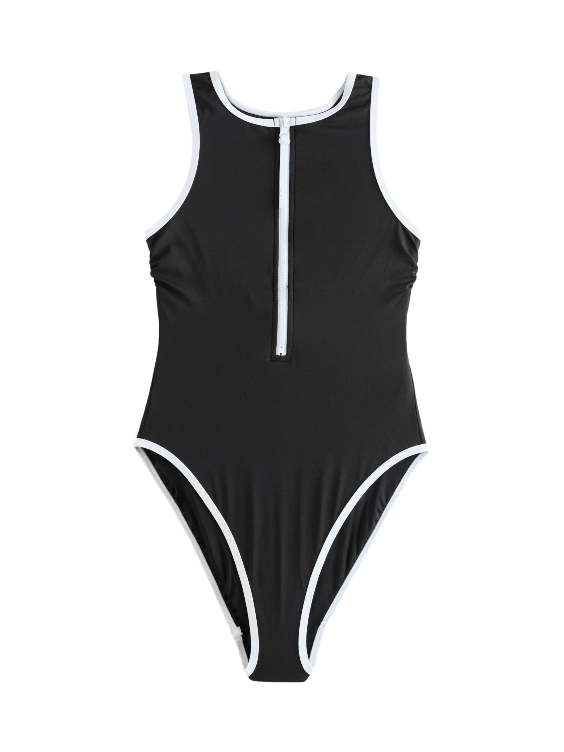 self. Swimsuit in Black: front