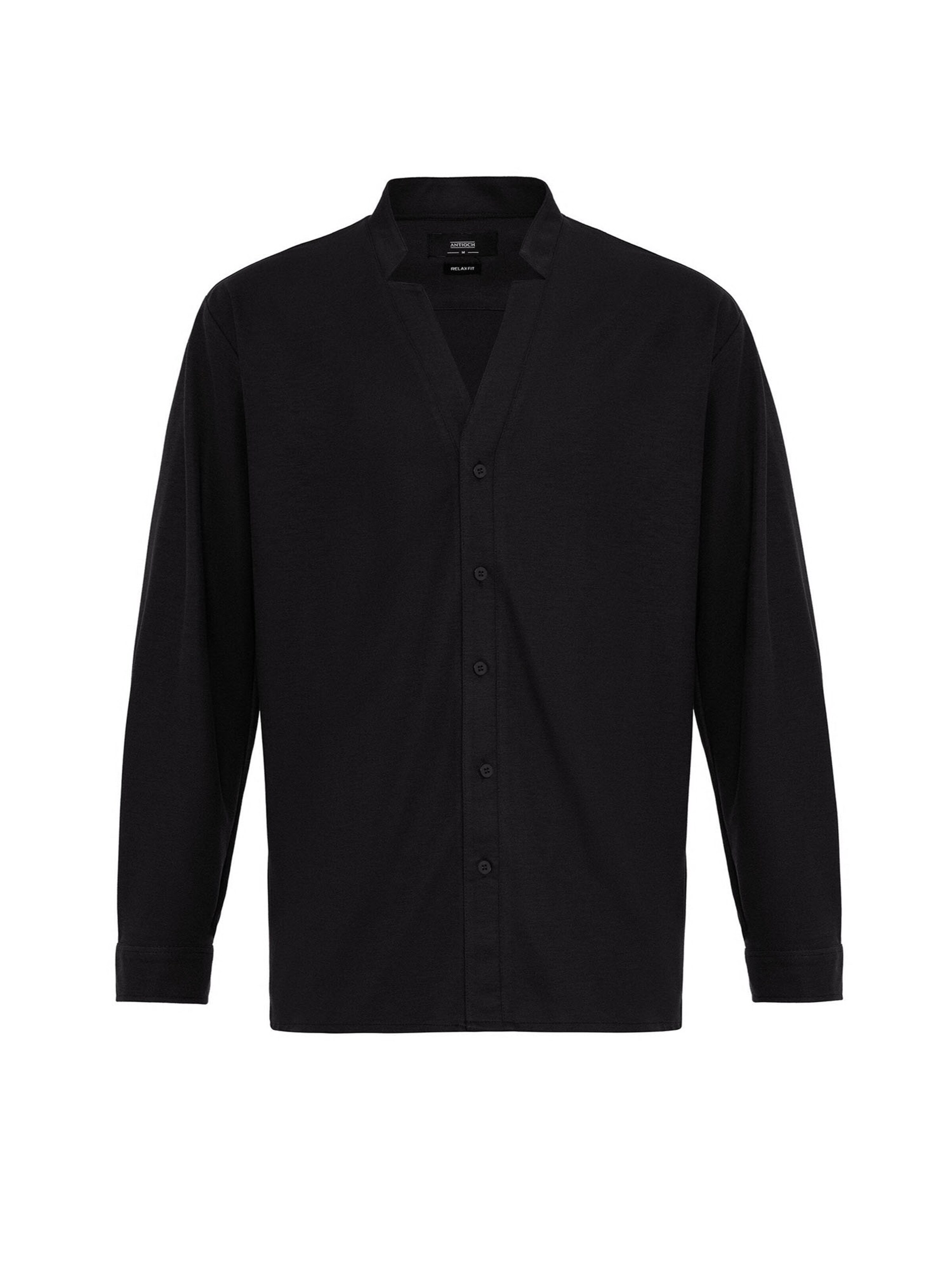 juoda Antioch Standartinis modelis Marškiniai: priekis