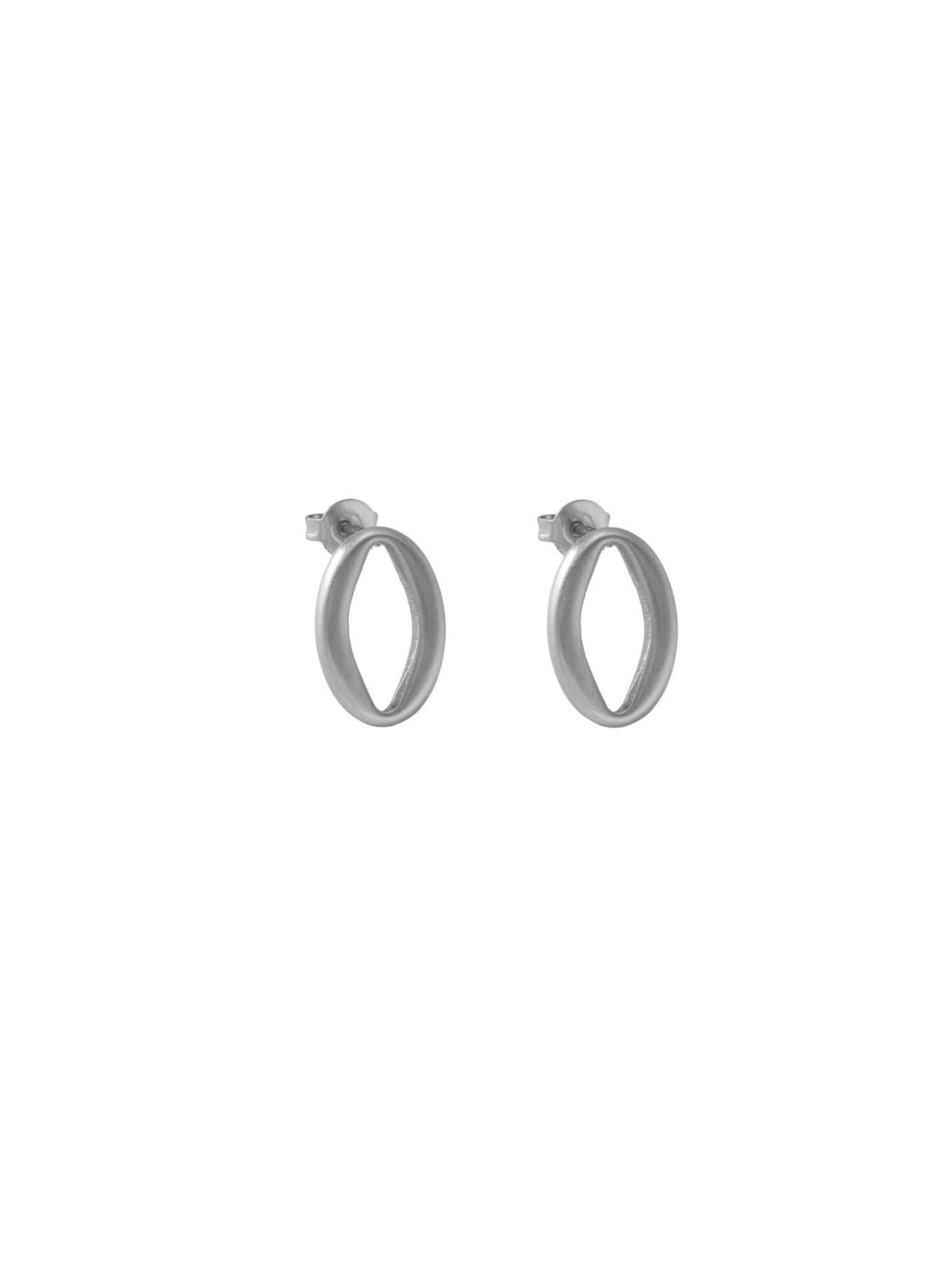 DNSK Copenhagen Øreringe 'SIGRID Waterproof Silver Stainless Steel Post Earring - Brushed Finish' i sølv