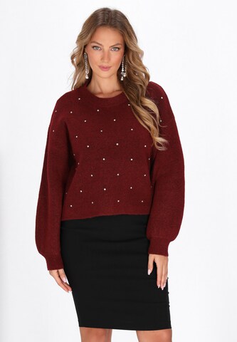 Pull-over faina en rouge : devant