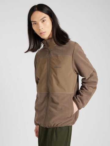 Cleptomanicx Fleece Jacket 'Deck' in Brown: front